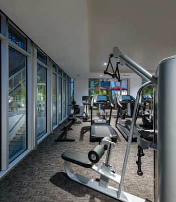 24-hour Fitness Center Featuring TechnoGym Cardio & Strength Equipment, SkillMill, and SkillRow at Kinley West LA, Los Angeles, CA, 90045